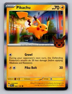PIKACHU 062/193 HOLO C TRICK OR TRADE BOOSTER 2023 POKEMON NM - Image 1