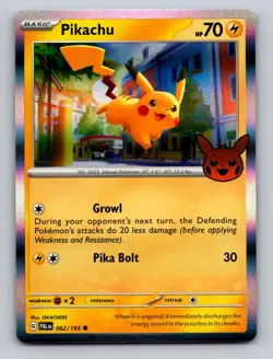 PIKACHU 062/193 HOLO C TRICK OR TRADE BOOSTER 2023 POKEMON NM - Image 1