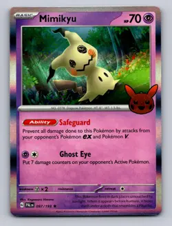 MIMIKYU 097/193 HOLO RARE TRICK OR TRADE BOOSTER 2023 POKEMON NM - Image 1