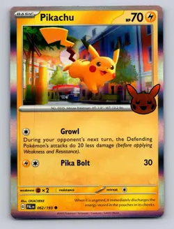 PIKACHU 062/193 HOLO C TRICK OR TRADE BOOSTER 2023 POKEMON NM - Image 1