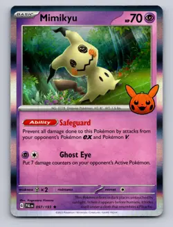 MIMIKYU 097/193 HOLO RARE TRICK OR TRADE BOOSTER 2023 POKEMON NM - Image 1