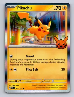 PIKACHU 062/193 HOLO C TRICK OR TRADE BOOSTER 2023 POKEMON NM - Image 1