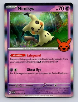 MIMIKYU 097/193 HOLO RARE TRICK OR TRADE BOOSTER 2023 POKEMON NM - Image 1