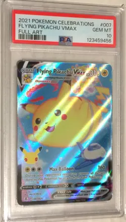 2021 Pokemon SWSH Celebrations PSA 10 Flying Pikachu VMAX FULL ART Holo #007 - Image 1
