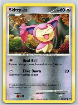Skitty 93/127 C Platinum Reverse Holo MP Pokemon - Image 1