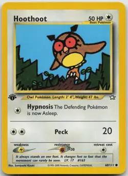 Hoothoot 60/111 Common Neo Genesis Pokemon 1st Edition Lightly Played - Image 1