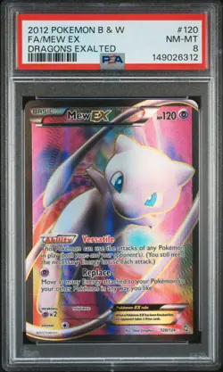 2012 POKEMON BLACK & WHITE DRAGONS EXALTED #120 FULL ART/MEW EX PSA 8 - Image 1