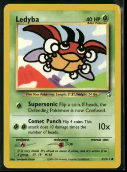 Ledyba 63/111 Common Neo Genesis Pokemon Lightly Played - Image 1