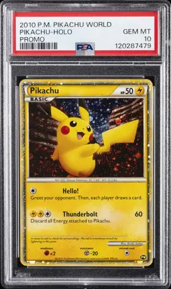 2010 POKEMON WORLD COLLECTION PIKACHU-HOLO PSA 10 - Image 1