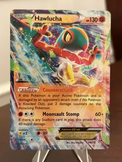 Hawlucha EX 64/111 Holo EX Rare Furious Fists Pokemon Holo Moderately Played - Image 1