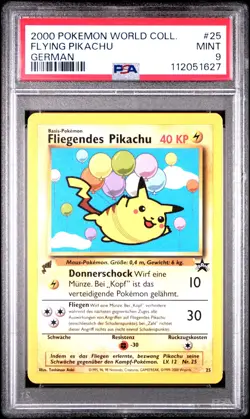 Flying Pikachu 25 German Pikachu World Collection Pokemon PSA 9 - Image 1