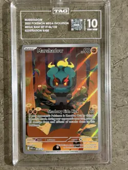 Marshadow 2025 Pokemon TCG Me01 Mega Evolution 146/132 Rare Holo TAG 10 - Image 1