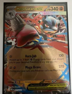 Pokemon TCG Mega Lucario ex Prize Pack Play Stamp MEG 077/132 NM - Image 1