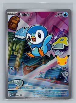 Piplup MEP 042 First Partner Illustration Rare Promo 30th Anniversary Pokemon - Image 1