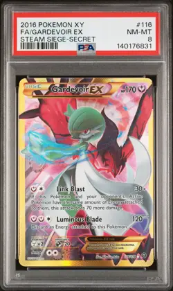 2016 POKEMON XY STEAM SIEGE SECRET #116 FULL ART/GARDEVOIR EX PSA 8 - Image 1