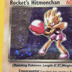 Rocket's Hitmonchan 11/132 Gym Heroes Holo Rare SWIRL HP Read Description - Image 3