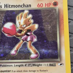Rocket's Hitmonchan 11/132 Gym Heroes Holo Rare SWIRL HP Read Description - Image 4