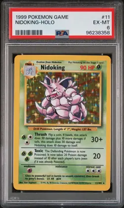 1999 POKEMON GAME #11 NIDOKING-HOLO PSA 6 - Image 1