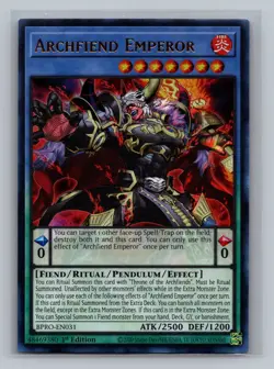 Yu-Gi-Oh! Archfiend Emperor BPRO-EN032 Ultra Rare 1st Ed. - Image 1