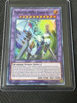 Yugioh Elemental HERO Cosmo Neos SAST-EN036 Super Rare 1st Ed LP - Image 1