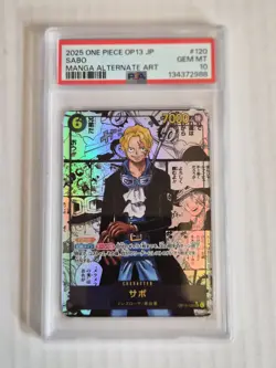2025 One Piece Carrying On Will Sabo Secret Rare Manga Alt Art #OP13-120 PSA 10 - Image 1