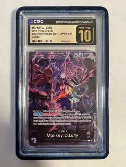 2025 ONE PIECE ENG 2ND ANNIVERSARY SET OP09-061 MONKEY D. LUFFY CGC PRISTINE 10 - Image 1
