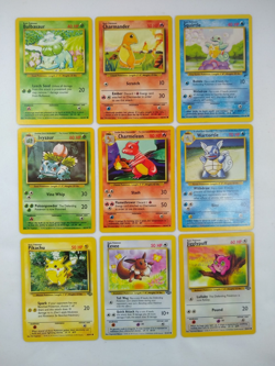 Pokemon Base Set Starters + Evolutions + Pikachu + Eevee+Jigglypuff- Exact Cards - Image 1