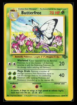 Butterfree 33/64 Twisted OFF CENTER Error Jungle Pokemon Card - Image 1