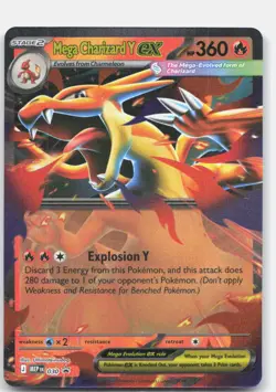 Fire Holo Mega Charizard Y ex 030/MEP ME: Mega Evolution Promo NM Pokemon Card - Image 1