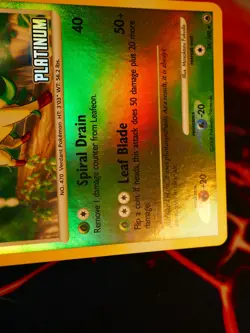 LP Pokemon (Burger King) LEAFEON Card MAJESTIC DAWN 24/100 Reverse Foil Platinum - Image 5