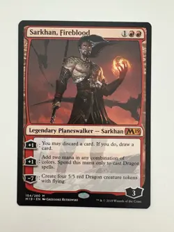 Sarkhan Fireblood MTG Magic the Gathering Card NM Near Mint M19 - Image 1