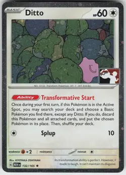Ditto 132/165 Rare Prize Pack Series Cards Pokemon Holo Near Mint - Image 1