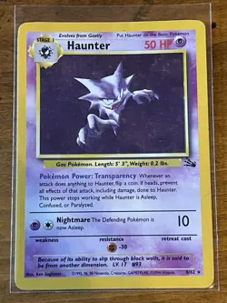 Haunter 6/62 Fossil Unlimited Holo Rare Pokemon TCG - Image 1