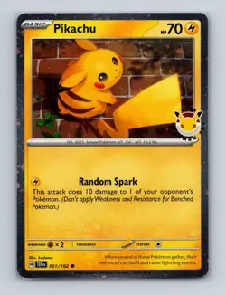 Pikachu 051 Pokemon Day Stamped 30th Anniversary Cosmos Holo SWIRL 🌀 Card NM+ - Image 1