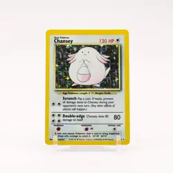 Chansey - 3/102 Base Set Unlimited Holo Rare Pokemon - MP - Image 1