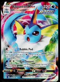 2021 Pokemon Gaming Sword & Shield Evolving Skies Vaporeon VMAX #030/203 - Image 1