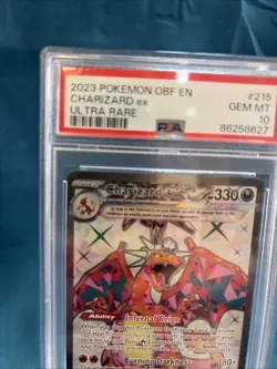 PSA 10 Charizard ex 215/197 Obsidian Flames Ultra Full Art Rare Pokemon GEM MINT - Image 2