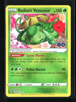 Radiant Venusaur Holo Radiant Rare Pokemon GO 004/078 NM - Image 1