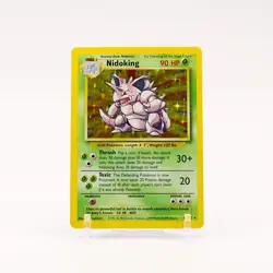 Nidoking - 11/102 Base Set Unlimited Holo Rare Pokemon - LP - Image 1