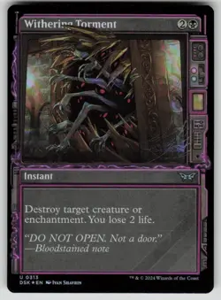 Withering Torment (Showcase) Foil Uncommon Duskmourn: House of Horror 313 MTG NM - Image 1