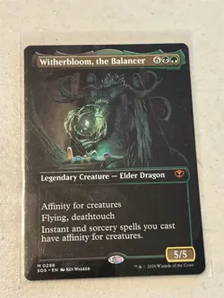 mtg borderless Witherbloom the Balancer, Secrets of Strixhaven dragon, unplayed - Image 1