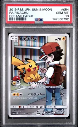 Pikachu 054/049 Pokemon Card Dream League Japanese Full Art PSA 10 - Image 1