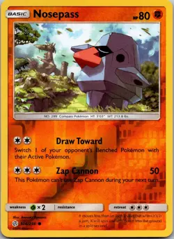 Nosepass 106/236 Common Cosmic Eclipse Pokemon Reverse Holo Near Mint - Image 1