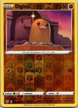 Diglett 084/189 Common Darkness Ablaze Pokemon Reverse Holo Near Mint - Image 1
