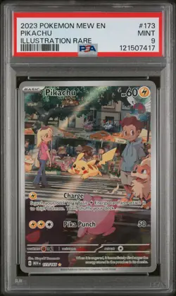 PSA 9 Pokemon TCG 2023 Pokemon Mew En-151 #173 Pikachu - Image 1