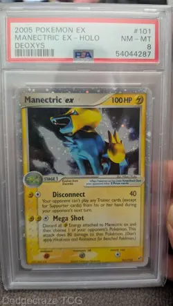 2005 Pokemon Deoxys Manectric EX Holo 101/107 PSA 8 - Image 1