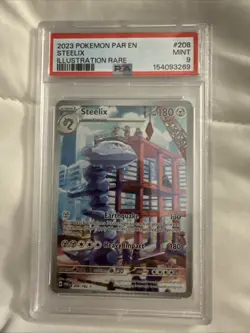 2023 POKEMON PAR EN-PARADOX RIFT ILLUSTRATION RARE #208 STEELIX PSA 9 - Image 1