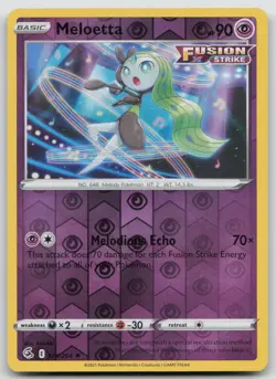 Meloetta 124/264 Rare Fusion Strike Pokemon Reverse Holo NM - Image 1