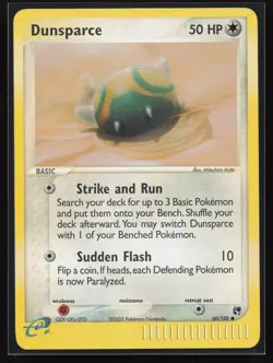 Reverse Holo E-Reader Dunsparce 60/100 Sandstorm Saya Tsuruta Pokemon TCG Card - Image 1