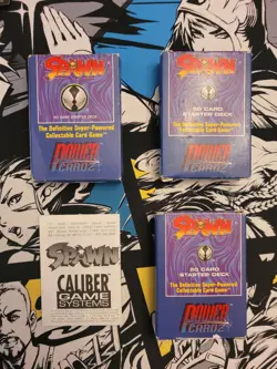 Spawn PowerCardz CGC 2 - 50 Card Starter Decks Caliber Game Systems 1995 + Extra - Image 1